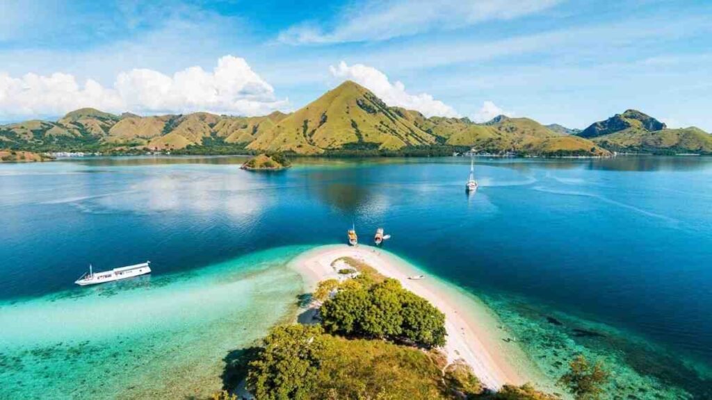 Komodo Island view during a jet ski adventure from Labuan Bajo