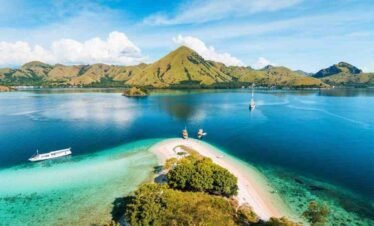 Komodo Island view during a jet ski adventure from Labuan Bajo