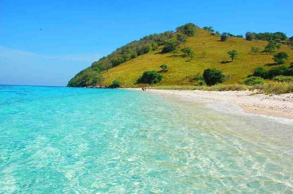 White sand island beach in Labuan Bajo during a jet ski adventure tour